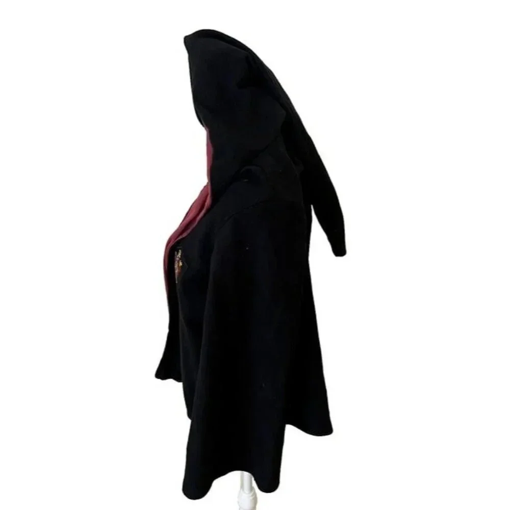 Harry Potter Gryffindor Cloak Robe Hooded Crest‎ Black Red Kids Large Costume - Picture 3 of 9